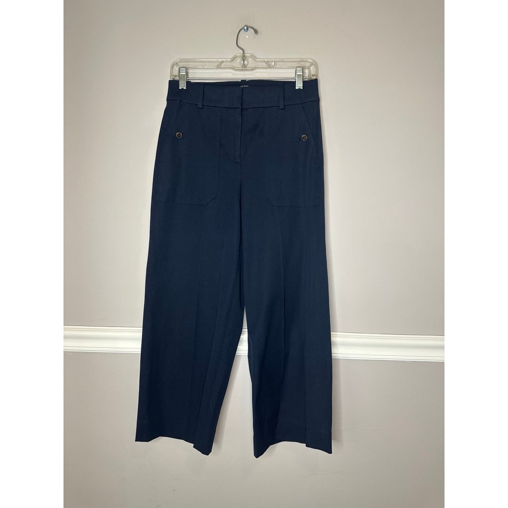 J.Crew Sydney Sailor Trouser Pants women's Sz 4P Pockets Navy Blue EUC
